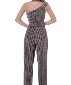Jovani - M03528 Colorful Asymmetrical Jumpsuit