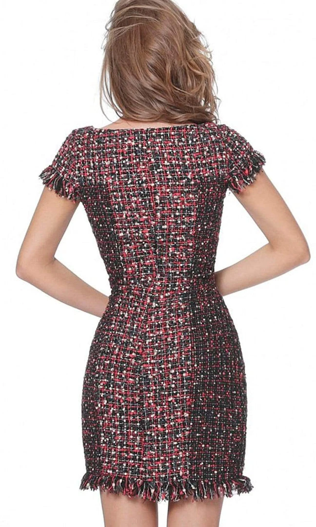 Jovani - M1042 Beaded Bateau Sheath Cocktail Dress 4 Jovani - M1042 Beaded Bateau Sheath Cocktail Dress