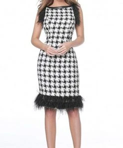 Jovani - M1045 Fringe Bateau Sheath Cocktail Dress 10 Jovani - M1045 Fringe Bateau Sheath Cocktail Dress