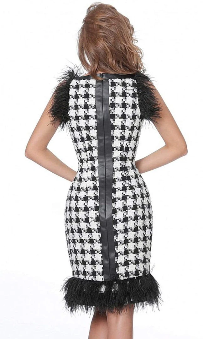 Jovani - M1045 Fringe Bateau Sheath Cocktail Dress 7 Jovani - M1045 Fringe Bateau Sheath Cocktail Dress