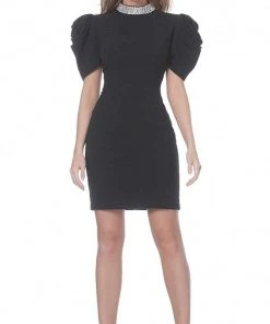 Jovani - M2941 Beaded High Neck Sheath Dress