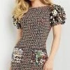 Jovani - M4499 Puff Sleeve Sequined Party Dress 2 Jovani - M4499 Puff Sleeve Sequined Party Dress