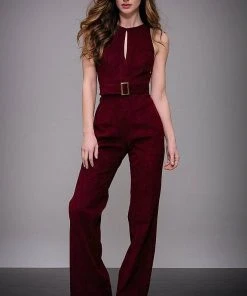 Jovani - Simple Sleeveless Halter Jumpsuit M612