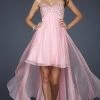 La Femme - 17502 Beaded Sweetheart High-Low Chiffon A-line Gown