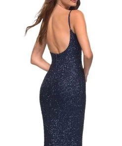 La Femme - Scoop Neck Sequin Prom Dress 30707SC - 1 Pc Red In Size 10 Available Long Dresses 6 La Femme - Scoop Neck Sequin Prom Dress 30707SC - 1 Pc Red In Size 10 Available Long Dresses
