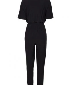 Laundry - 97R24307 Front Zip V-neck Jumpsuit Long Dresses