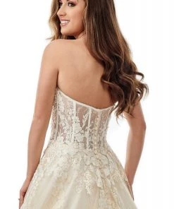 Lo'Adoro Bridal By Rachel Allan - M752 Strapless Lace Corset Gown 11 Lo'Adoro Bridal By Rachel Allan - M752 Strapless Lace Corset Gown