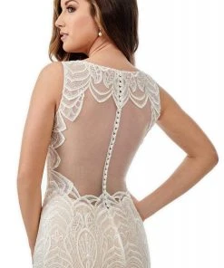 Lo'Adoro Bridal By Rachel Allan - M753 Sheer Neckline Mermaid Gown