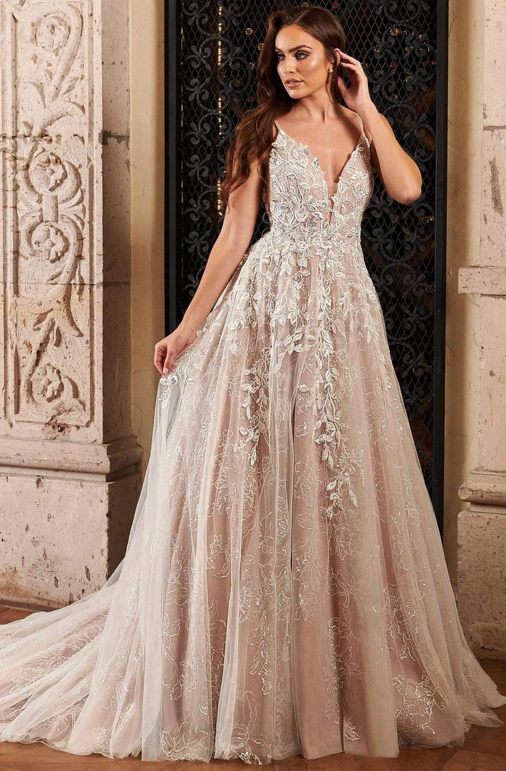 Lo'Adoro Bridal By Rachel Allan - M758 Plunged V Neck A-Line Gown 7 Lo'Adoro Bridal By Rachel Allan - M758 Plunged V Neck A-Line Gown