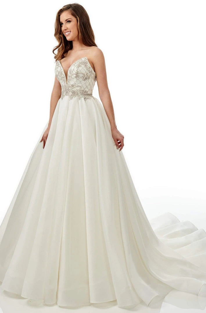 Lo'Adoro Bridal By Rachel Allan - M762 Embellished V-Neck Ballgown 3 Lo'Adoro Bridal By Rachel Allan - M762 Embellished V-Neck Ballgown