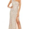 Mac Duggal - 10729 Sequined Asymmetric Sheath Dress 1 Mac Duggal - 10729 Sequined Asymmetric Sheath Dress