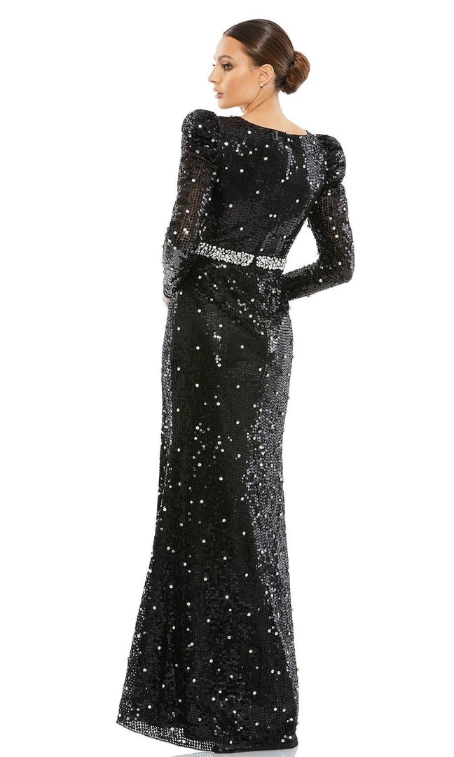 Mac Duggal - 10736 Puffed Long Sleeve Sheath Gown 4 Mac Duggal - 10736 Puffed Long Sleeve Sheath Gown