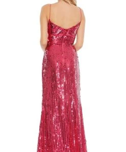 Mac Duggal - 10737 Sequined V Neck Long Sheath Dress 6 Mac Duggal - 10737 Sequined V Neck Long Sheath Dress