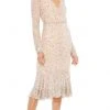 Mac Duggal - 10740 Sequined Long Sleeve Trumpet Dress