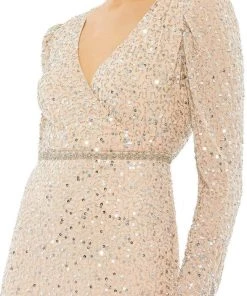 Mac Duggal - 10769 Surplice V-Neck Sheath Dress