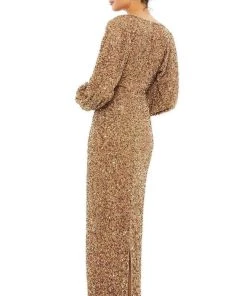 Mac Duggal - 10791 Bishop Sleeve Sequin Gown