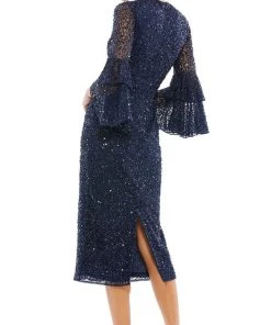 Mac Duggal 10802 - Tiered Ruffle Sleeve Cocktail Dress