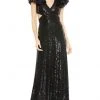 Mac Duggal - 10829 Flutter Sleeve Cutout Sequin Gown 2 Mac Duggal - 10829 Flutter Sleeve Cutout Sequin Gown