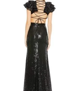 Mac Duggal - 10829 Flutter Sleeve Cutout Sequin Gown 7 Mac Duggal - 10829 Flutter Sleeve Cutout Sequin Gown