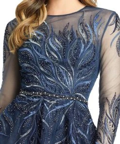 Mac Duggal - 11136 Embroidered Long Sleeve A-Line Dress 7 Mac Duggal - 11136 Embroidered Long Sleeve A-Line Dress