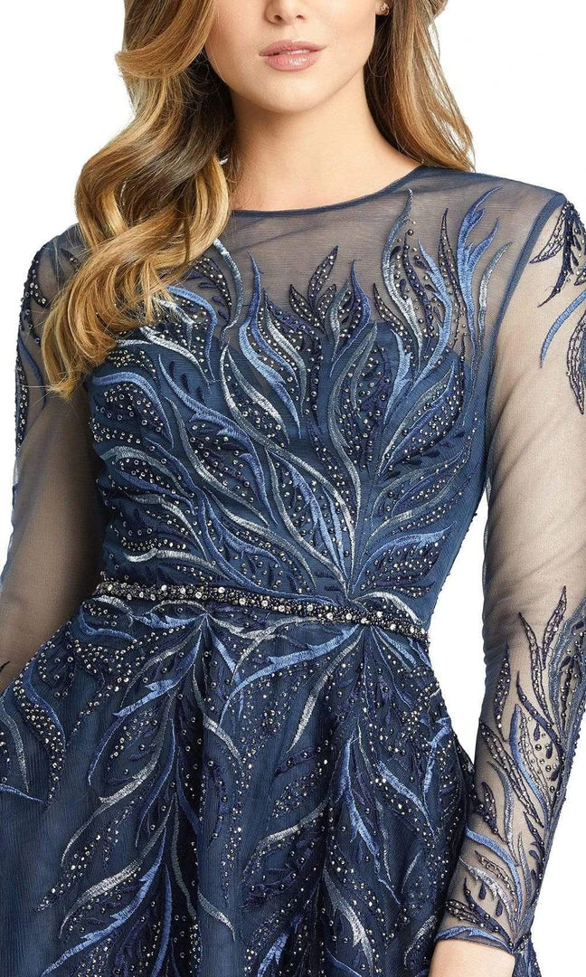 Mac Duggal - 11136 Embroidered Long Sleeve A-Line Dress 5 Mac Duggal - 11136 Embroidered Long Sleeve A-Line Dress