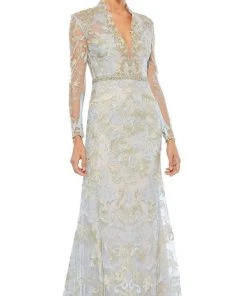 Mac Duggal - 11165 Beaded High Collar Trumpet Gown