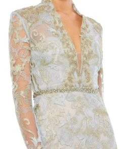 Mac Duggal - 11165 Beaded High Collar Trumpet Gown