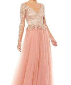 Mac Duggal - 11168 Embroidered Lace Illusion Long Sleeve A-Line Gown 9 Mac Duggal - 11168 Embroidered Lace Illusion Long Sleeve A-Line Gown