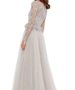 Mac Duggal - 11168 Embroidered Lace Illusion Long Sleeve A-Line Gown 7 Mac Duggal - 11168 Embroidered Lace Illusion Long Sleeve A-Line Gown