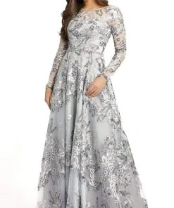 Mac Duggal - 11185 Sequin-Accented Floral A-Line Gown