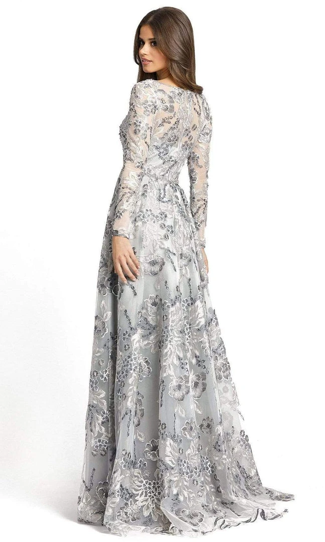 Mac Duggal - 11185 Sequin-Accented Floral A-Line Gown 4 Mac Duggal - 11185 Sequin-Accented Floral A-Line Gown