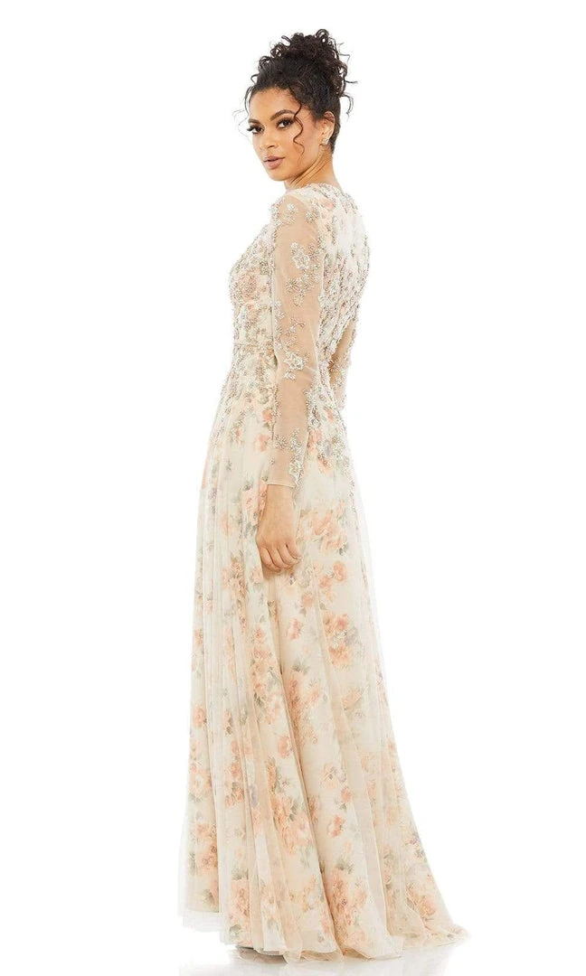 Mac Duggal - 11219 Subtle Floral A-line Beaded Dress 4 Mac Duggal - 11219 Subtle Floral A-line Beaded Dress