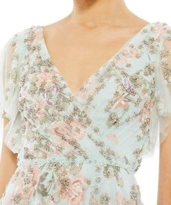 Mac Duggal - 11220 V-Neck Floral Beaded Dress 7 Mac Duggal - 11220 V-Neck Floral Beaded Dress