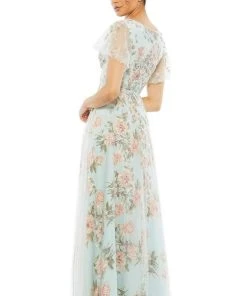 Mac Duggal - 11220 V-Neck Floral Beaded Dress 6 Mac Duggal - 11220 V-Neck Floral Beaded Dress