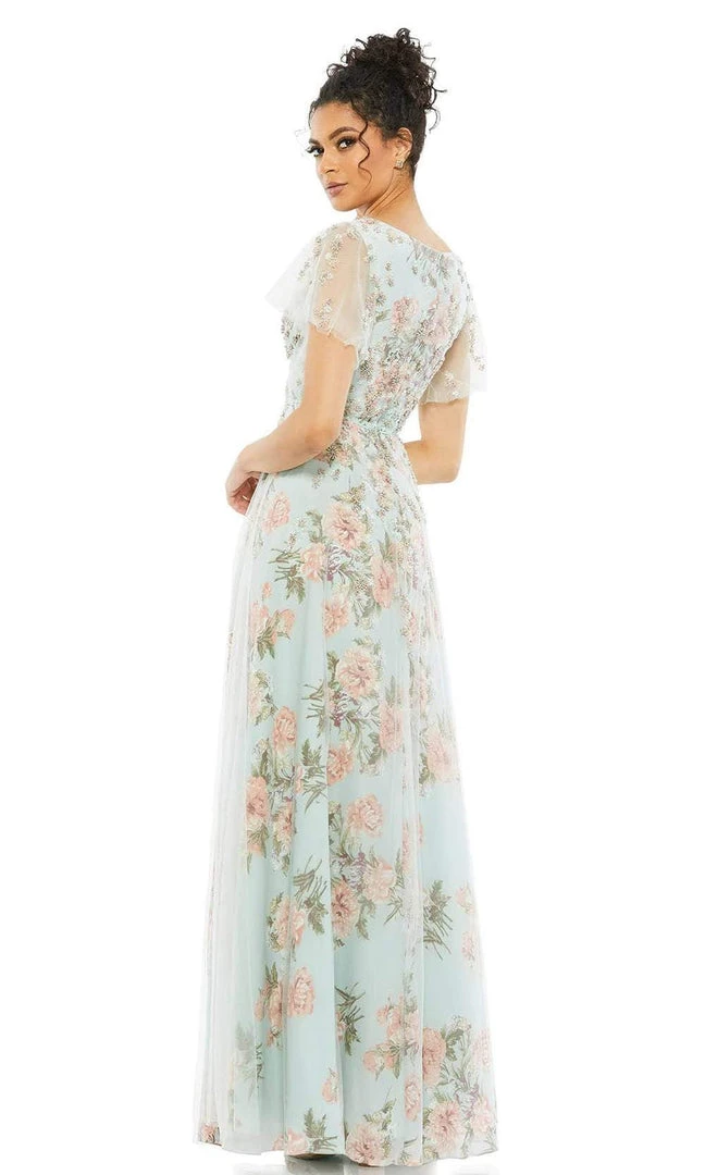 Mac Duggal - 11220 V-Neck Floral Beaded Dress 4 Mac Duggal - 11220 V-Neck Floral Beaded Dress