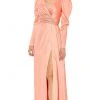 Mac Duggal - 12404 Puff Sleeve Wrap Gown 1 Mac Duggal - 12404 Puff Sleeve Wrap Gown