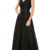 Mac Duggal - 12413 A-line V Neck Mysterious Gown