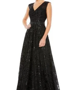 Mac Duggal - 12413 A-line V Neck Mysterious Gown