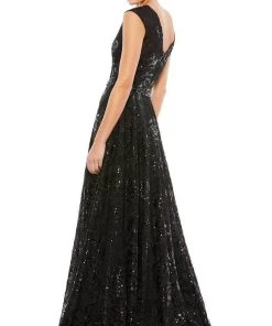 Mac Duggal - 12413 A-line V Neck Mysterious Gown 6 Mac Duggal - 12413 A-line V Neck Mysterious Gown