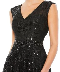 Mac Duggal - 12413 A-line V Neck Mysterious Gown 7 Mac Duggal - 12413 A-line V Neck Mysterious Gown