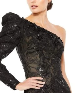 Mac Duggal - 12444 Long Sleeve Sequined Sheath Gown 7 Mac Duggal - 12444 Long Sleeve Sequined Sheath Gown