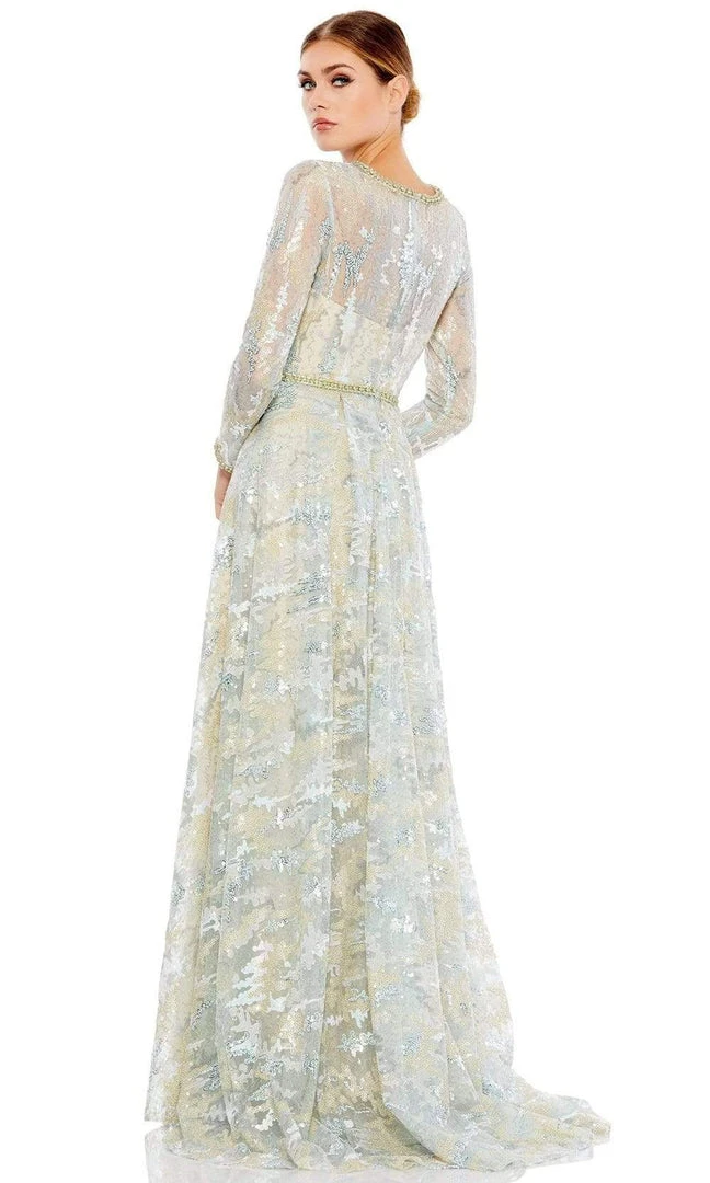 Mac Duggal - 12460 Jeweled Cuff Long Sleeve Lace Gown 4 Mac Duggal - 12460 Jeweled Cuff Long Sleeve Lace Gown