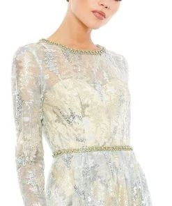 Mac Duggal - 12460 Jeweled Cuff Long Sleeve Lace Gown 7 Mac Duggal - 12460 Jeweled Cuff Long Sleeve Lace Gown