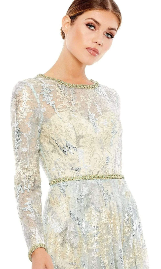 Mac Duggal - 12460 Jeweled Cuff Long Sleeve Lace Gown 5 Mac Duggal - 12460 Jeweled Cuff Long Sleeve Lace Gown