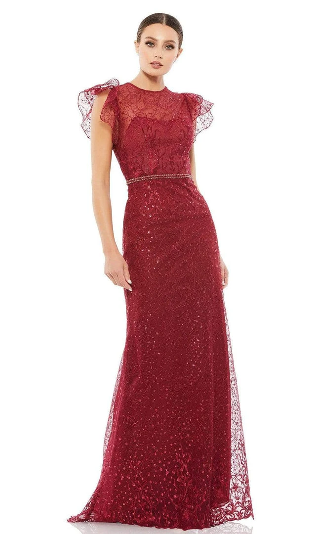 Mac Duggal - 12465 Flutter Sleeves Embroidered Gown 3 Mac Duggal - 12465 Flutter Sleeves Embroidered Gown