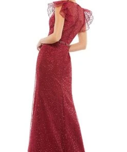 Mac Duggal - 12465 Flutter Sleeves Embroidered Gown 6 Mac Duggal - 12465 Flutter Sleeves Embroidered Gown