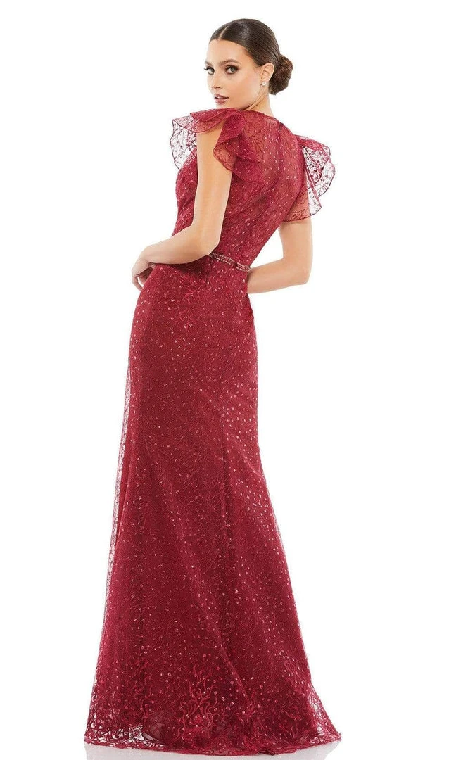Mac Duggal - 12465 Flutter Sleeves Embroidered Gown 4 Mac Duggal - 12465 Flutter Sleeves Embroidered Gown