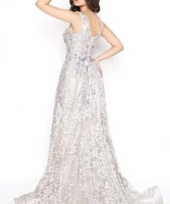 Mac Duggal - 20099D Beaded V-Neck Gown With Overlay 11 Mac Duggal - 20099D Beaded V-Neck Gown With Overlay