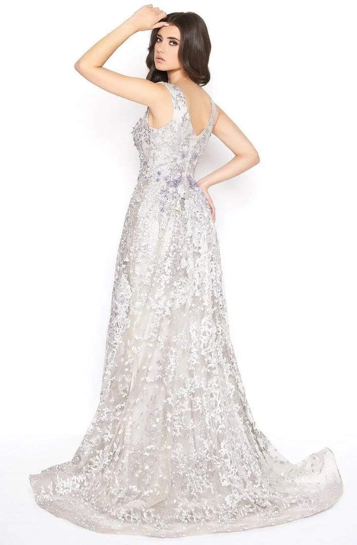 Mac Duggal - 20099D Beaded V-Neck Gown With Overlay 5 Mac Duggal - 20099D Beaded V-Neck Gown With Overlay