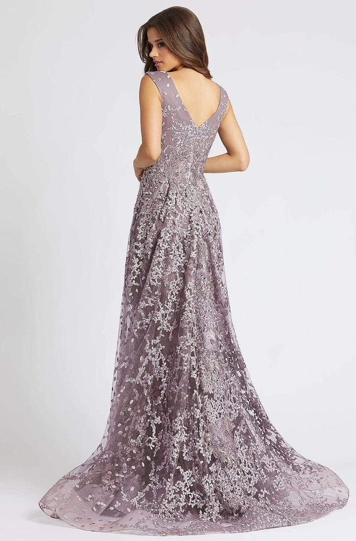 Mac Duggal - 20099D Beaded V-Neck Gown With Overlay 8 Mac Duggal - 20099D Beaded V-Neck Gown With Overlay